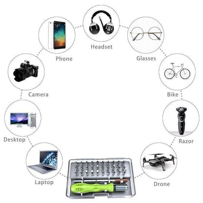 32 in 1 Interchangeable Multipurpose Mini Screwdriver Magnetic Slot Wrench Bits Repair Tools Kit Set